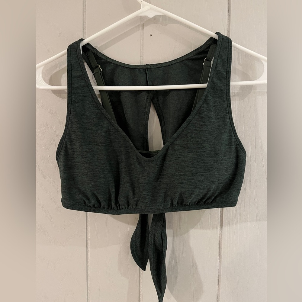 Green Tie Back Swim Bikini Top